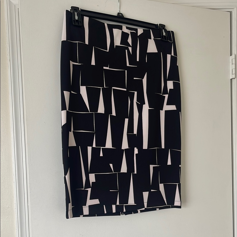 Geometric Black and White Skirt